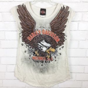 Harley Davidson Rhinestone Eagle embellished Tank